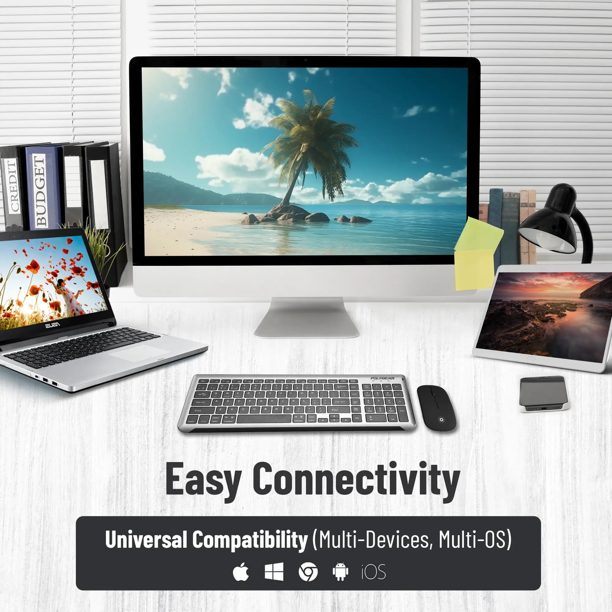 POLYGEAR Swift pro wireless keyboard and mouse combo