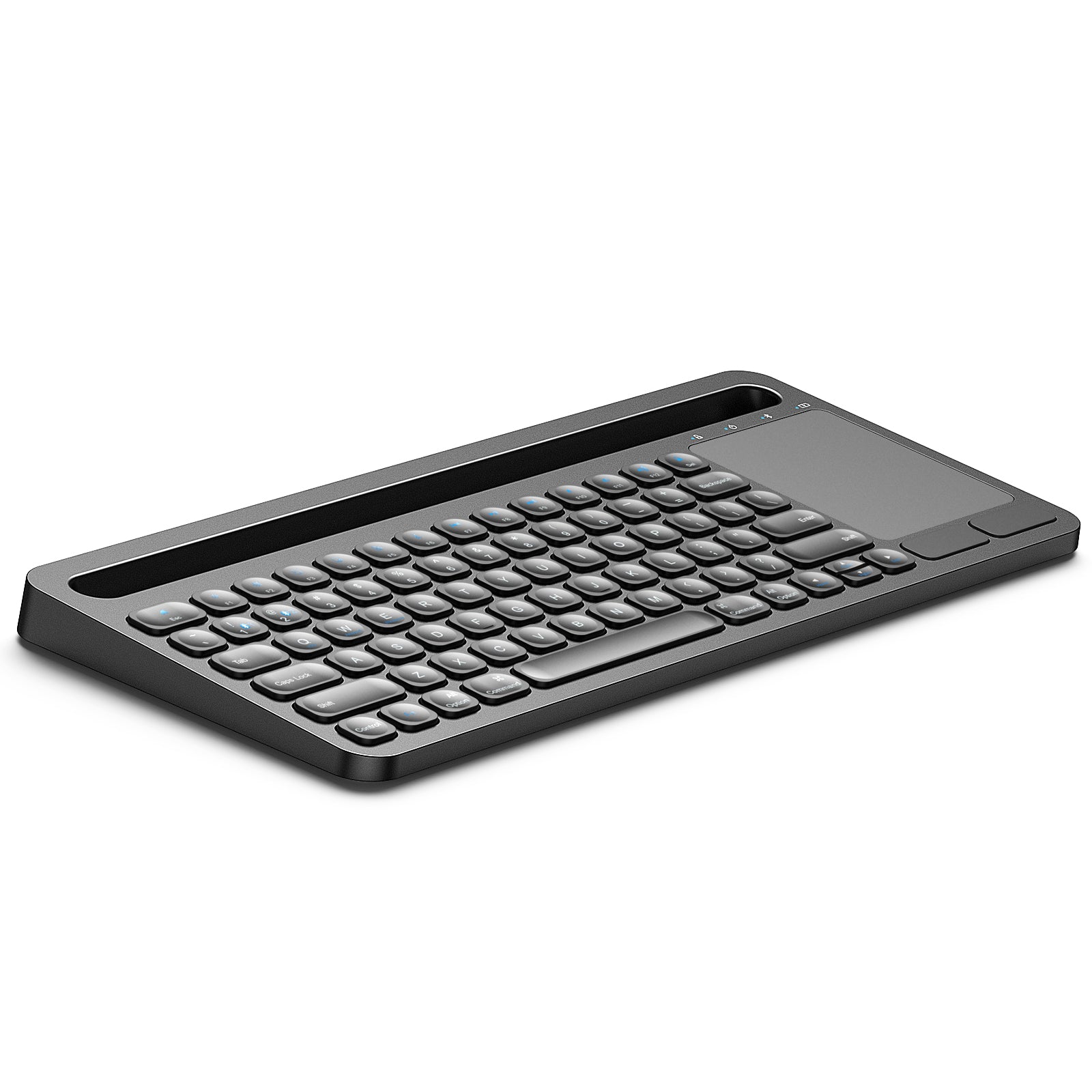 POLYGEAR BTX5050 Stylish Bluetooth Keyboard, Universal Wireless Keyboard, USB-C Rechargeable Bluetooth 5.0 Multi Device Keyboard with Touchpad, Stable Connection for Windows, iOS, Android, Mac,TV