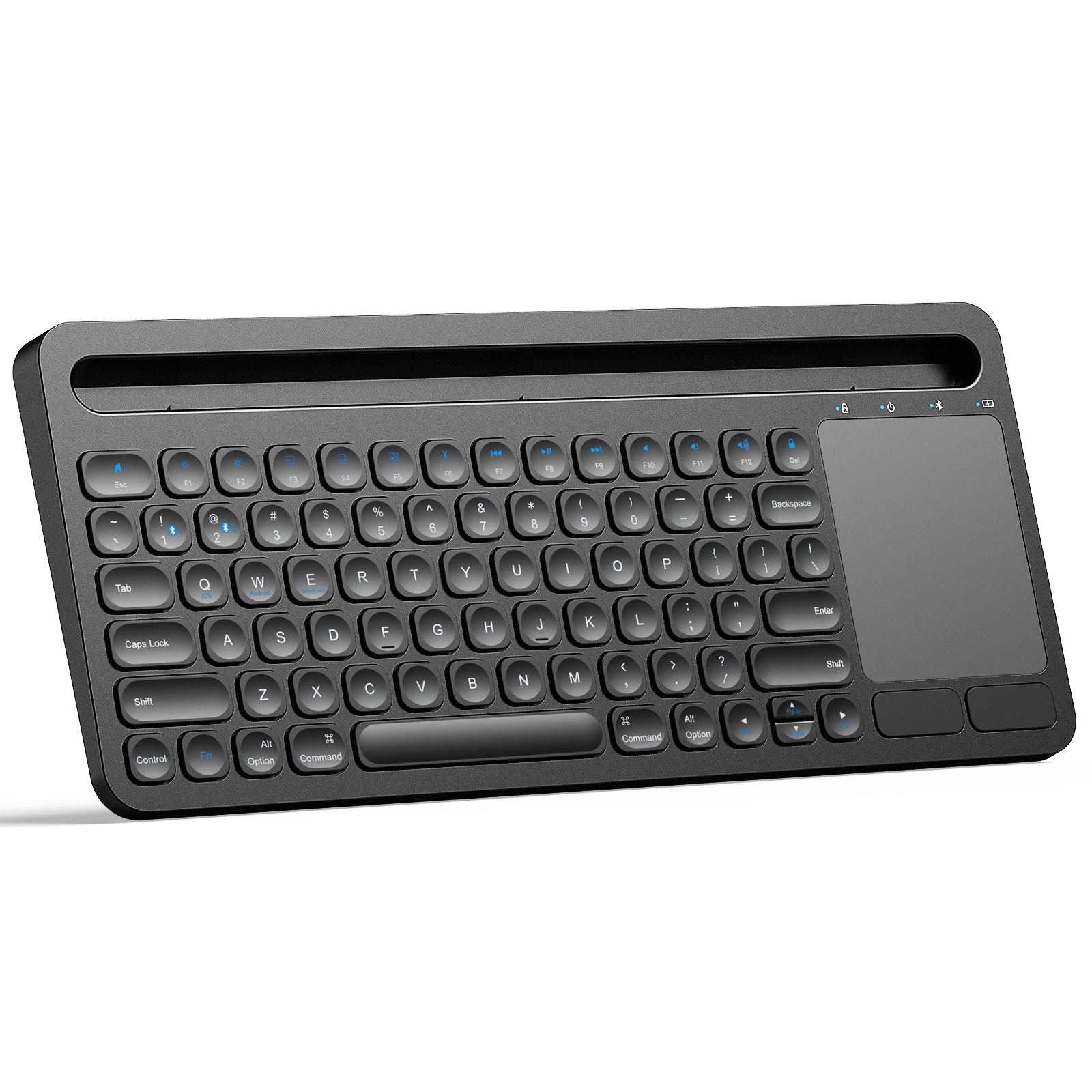 POLYGEAR BTX5050 Stylish Bluetooth Keyboard, Universal Wireless Keyboard, USB-C Rechargeable Bluetooth 5.0 Multi Device Keyboard with Touchpad, Stable Connection for Windows, iOS, Android, Mac,TV